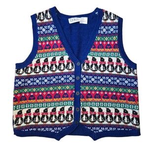 Vintage Erika Penguin Christmas Sweater Vest